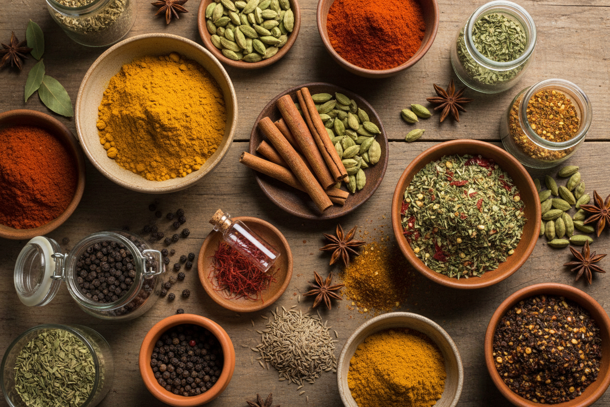 ’épices et mélanges aromatiques du monde